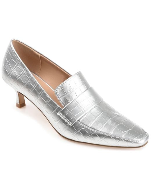 Journee Collection White Collection Celina Pump