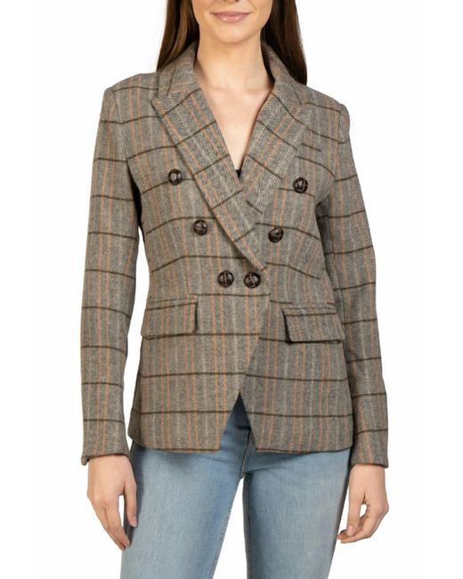 Love Token Brown Plaid Blazer