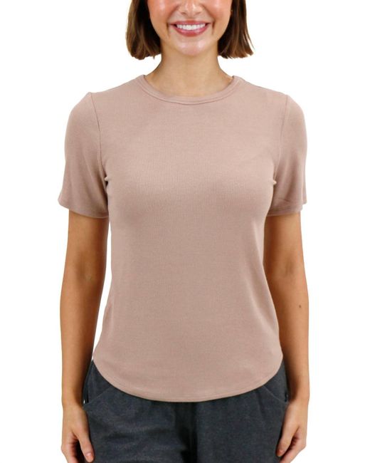 Grace and Lace Natural Essential Ribbed Short Sleeve Tee