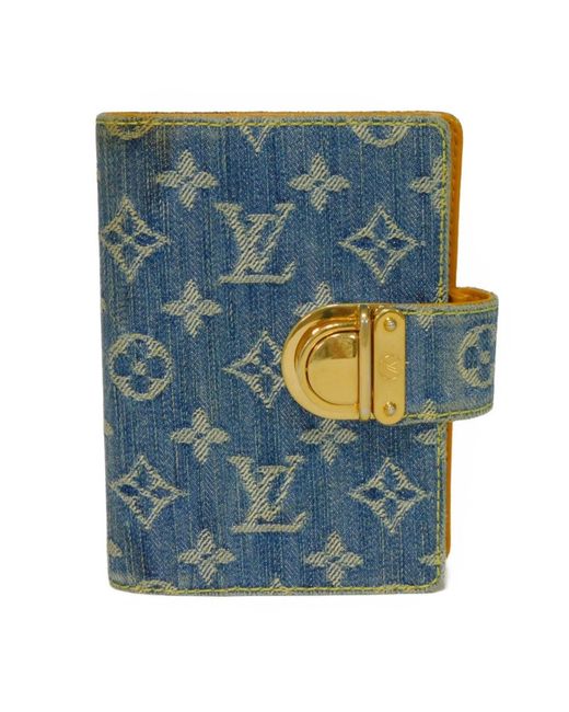 Louis Vuitton Blue Agenda Pm Leather Wallet (pre-owned)