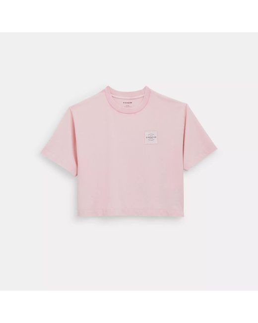 COACH Pink Garment Dye Cropped T Shirt