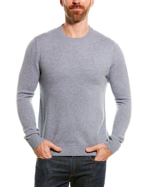 Qi Cashmere Crewneck Sweater in Blue 