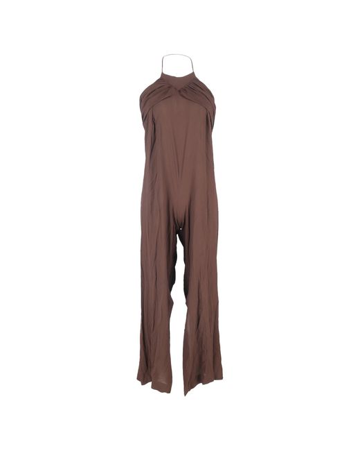 Jacquemus Brown Halterneck Backless Jumpsuit