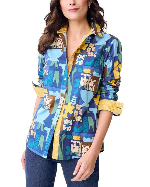 J.McLaughlin Blue Lois Blouse