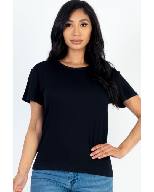 TRUEDAMES Black Basic Short Sleeve T-Shirt