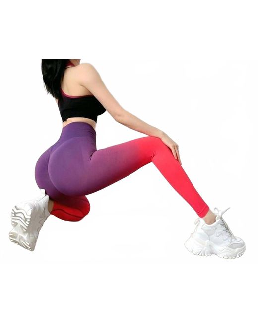 Rockstar Peach Red Ode To Ombre Sculpting Leggings
