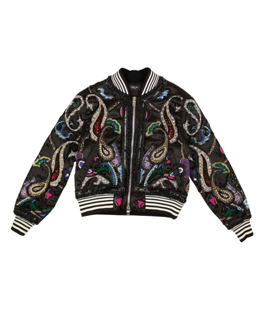 Amiri Black And Multicolred Paisley Bomber Jacket | Lyst