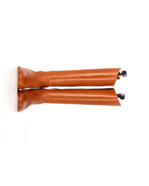 Reformation Orange Riding Boots