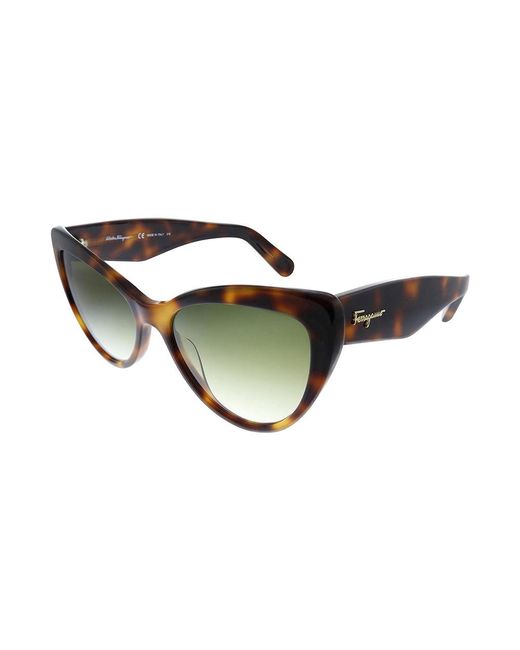 Ferragamo Green Salvatore Sf 930s 238 56mm Cat-eye Sunglasses