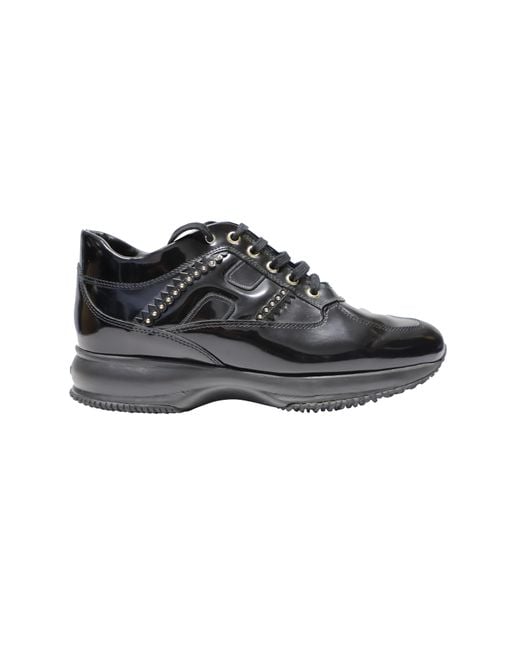 Hogan Black Interactive Studded Sneakers