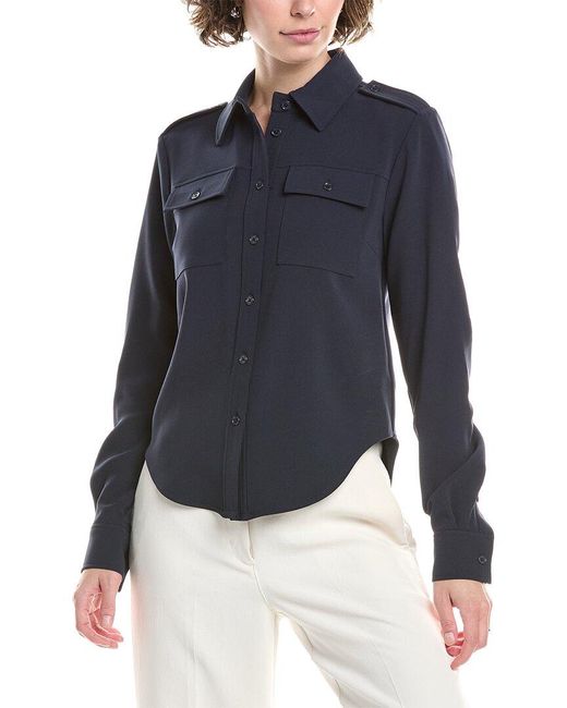 MICHAEL Michael Kors Blue Fitted Army Shirt
