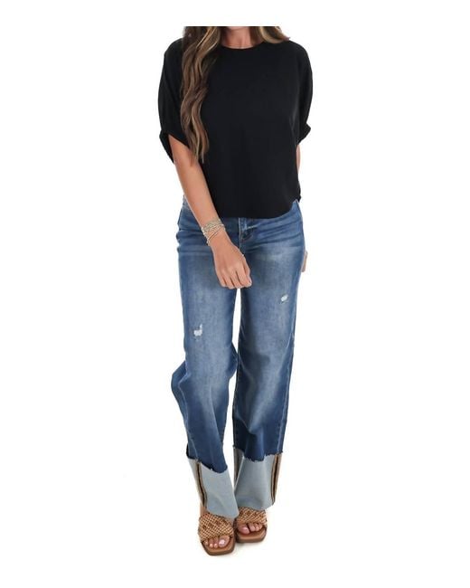 Eesome Blue Easy Drape Top