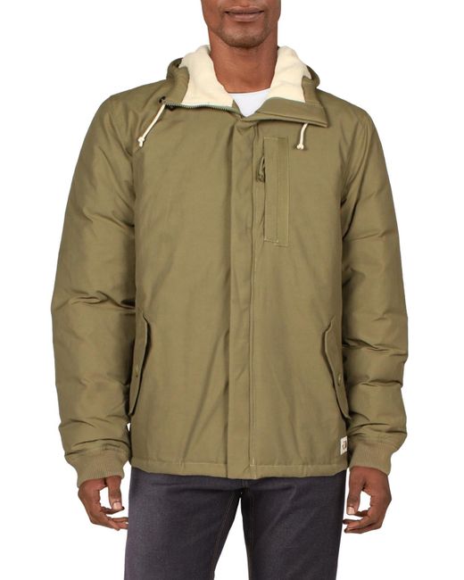 The North Face Green Faux Fur Trim Hooded Parka Coat for men