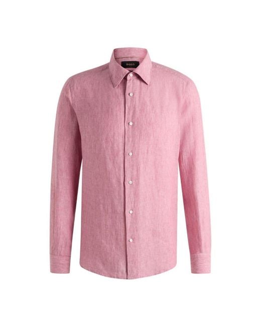 Boss Pink Slim-Fit Shirt for men