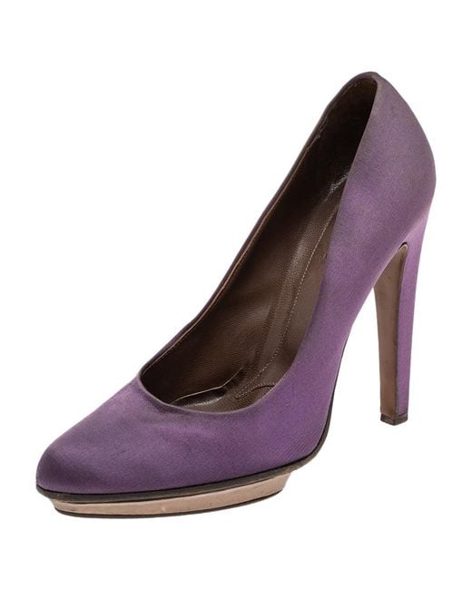 Marni Purple Satin Platform Pumps