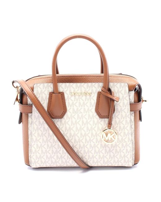 Michael Kors Pink Mercer Top Zip Belted Satchel Handbag