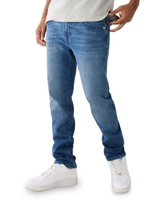True Religion Blue Rocco Relaxed Medium Wash Skinny Jeans for men