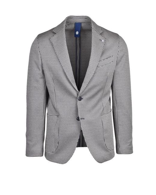 Bharnaba Gray Unlined Polyester-Blend Round Jacket for men