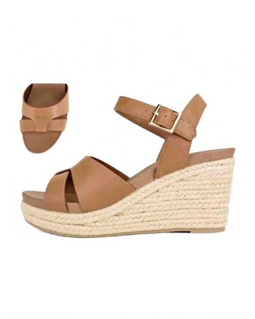 Let'S See Style Natural Zelda Wedge Sandals