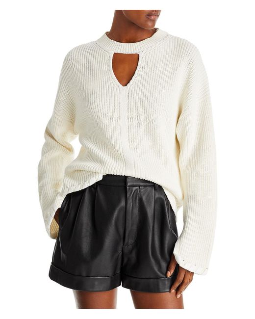 3.1 Phillip Lim White Oversized Cut Out Pullover Sweater