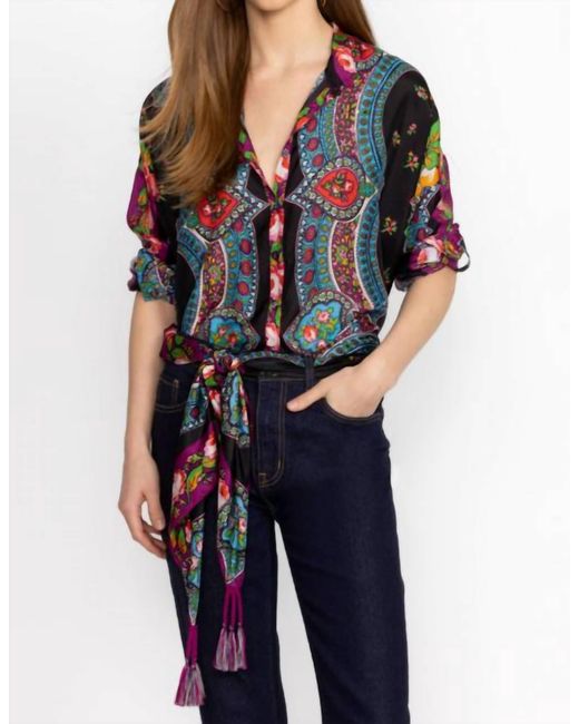 Johnny Was Blue Spark Seline Button Down