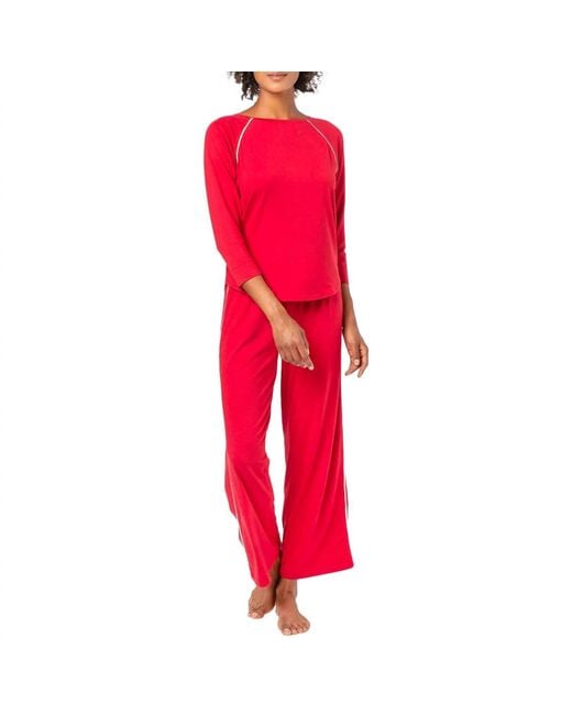 Lilla P Red 3/4 Sleeve Sleepwear Set