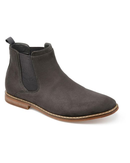 Vance Co. Brown Marshall Faux Suede Slip On Ankle Boots