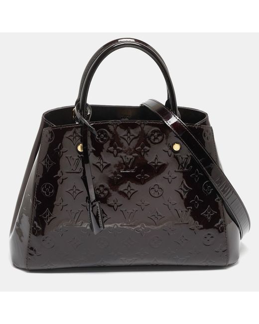 Louis Vuitton Black Amarante Monogram Vernis Montaigne Mm Bag