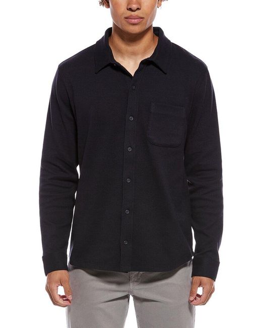 Vince Blue Solid Knit Shirt for men