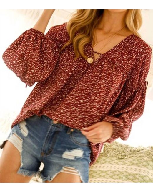 Vine & Love Red Fall Is My Color Blouse
