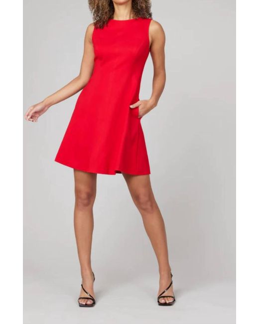 Spanx The Perfect Fit & Flare Dress In True Red