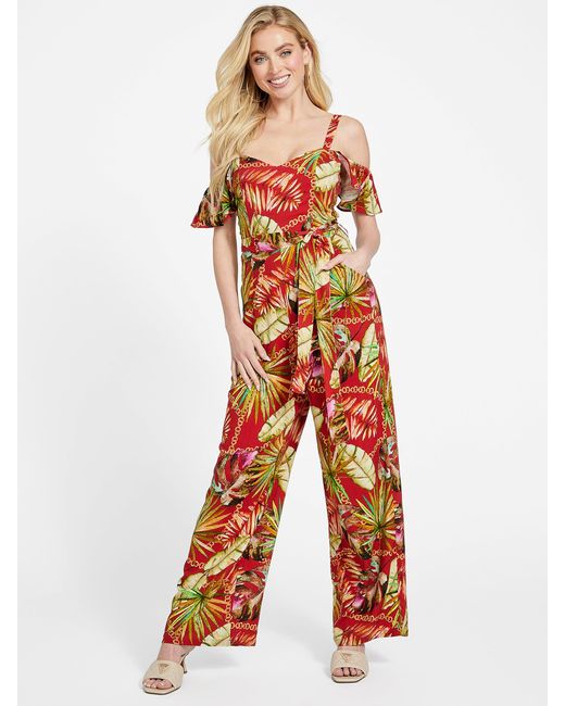 Guess Factory White Zelma Printed Jumpsuit