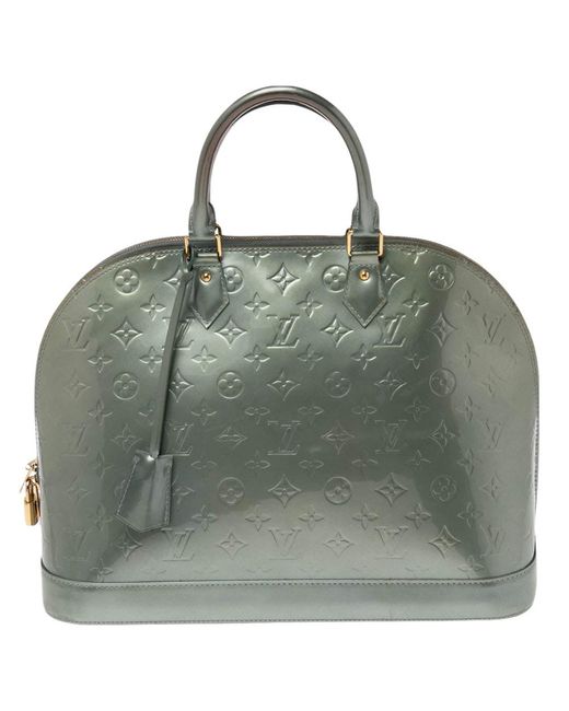 Louis Vuitton Green Givre Monogram Vernis Alma Gm Bag