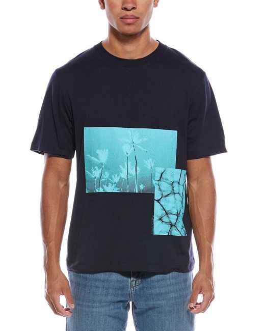Theory Blue Placed Pool T-Shirt for men