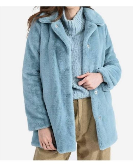 Molly Bracken Blue Faux Fur Coat