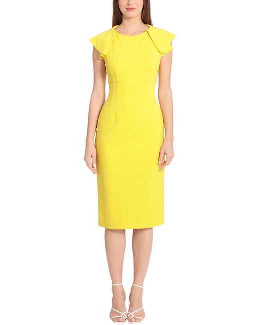 Maggy London Yellow Midi Dress