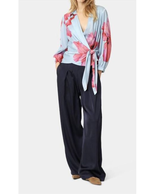 Karmamia Blue Elena Wrap Blouse