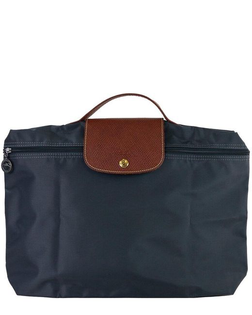 Longchamp Blue Le Pliage Nylon Laptop Bag