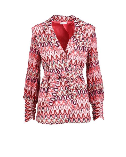 Motel Metallic Zigzag Pattern Jacket With Tailored Fit