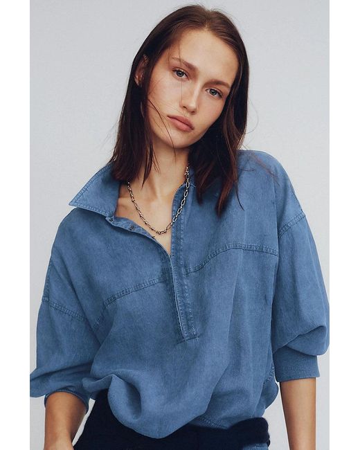 Pilcro Blue Pullover Sweatshirt