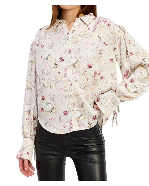 En Saison Natural Dinner Party Button Up Top