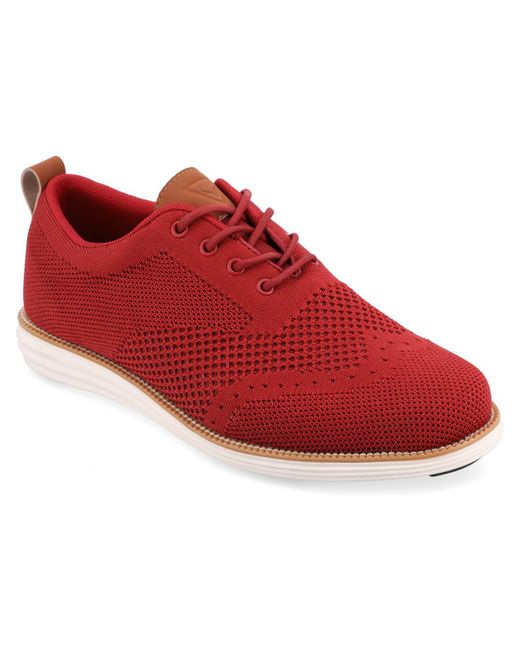 Vance Co. Red Ezra Knit Lace-up Casual And Fashion Sneakers for men