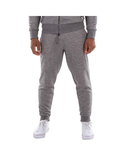 Boss Gray Striped Cuff Drawstring Sweatpants for men