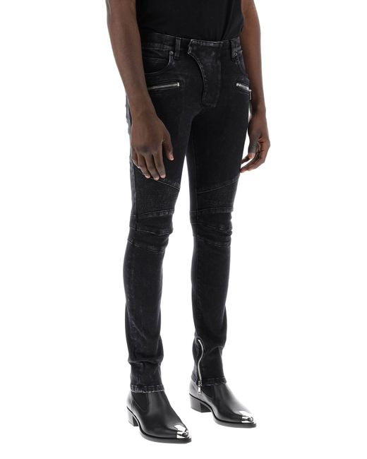 Balmain Black Slim Biker Style Jeans