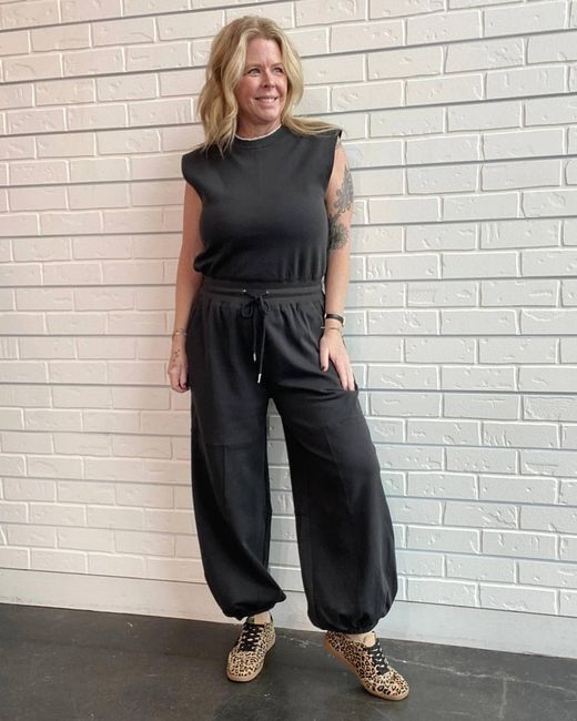 Chaser Brand Black Active Drawstring Jumpsuit
