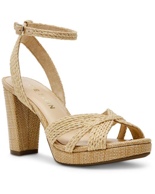 Anne Klein Metallic Akverve Woven Manmade Block Heels