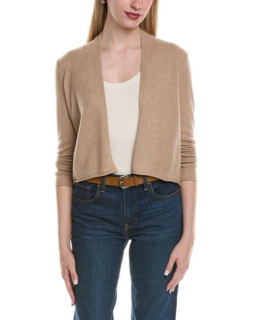 Sofiacashmere Blue Cropped Wool & Cashmere-Blend Cardigan