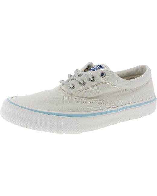 Sperry Top-Sider White Striper Ii Lace-Up Made Boat Shoes for men