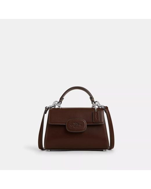COACH Brown Eliza Mini Top Handle Bag
