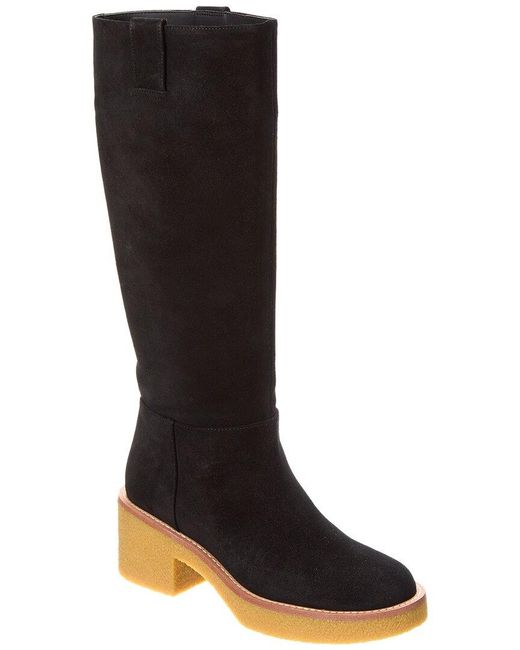 Stuart Weitzman Black Montana Slouch Suede Boot